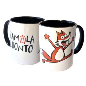 Kamala luonto -muki "Riemukas kettu" musta